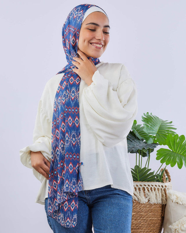 Tie Shop | Printed Crinkled Chiffon	طرحة شيفون - ايشارب شيفون