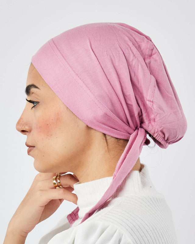 Tie Shop | Cotton Bonnet With Ribbon	بونية قطن  - بونية تحت الطرحة - بونية تحت الحجاب - بونية تحت الايشارب