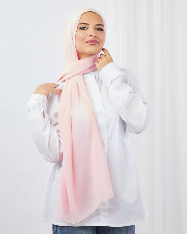 Tie Shop | Blush Pink	طرحة شيفون سادة - ايشارب شيفون سادة