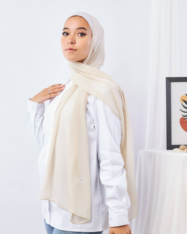 Tie Shop | Plain Crinkled Chiffon طرحة شيفون سادة  