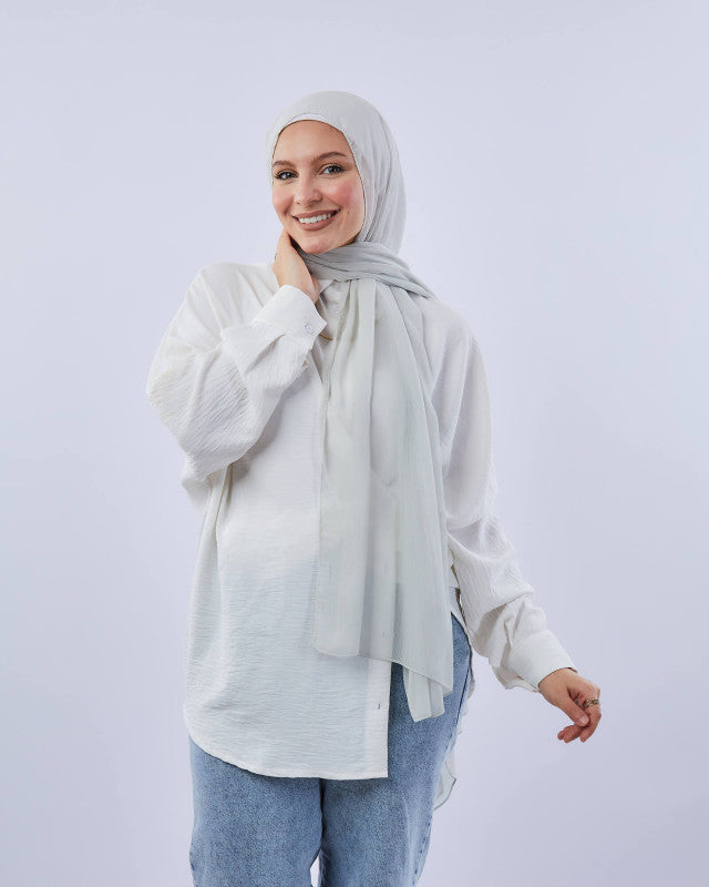 Tie Shop | Plain Wide Crinkled Chiffon | طرحة شيفون سادة - ايشارب شيفون سادة 