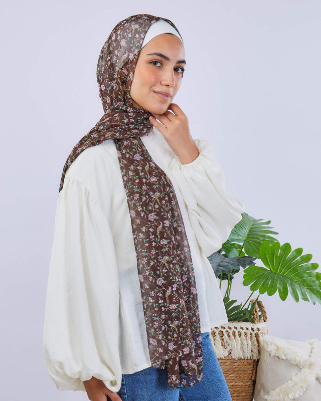 Tie Shop | Printed Crinkled Chiffon	طرحة شيفون - ايشارب شيفون