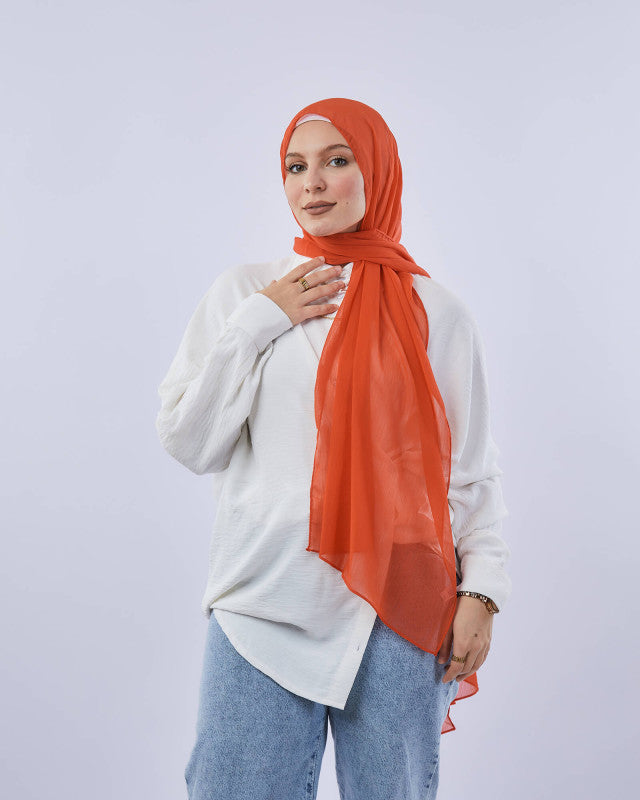 Tie Shop | Plain Crinkled Chiffon طرحة شيفون سادة  