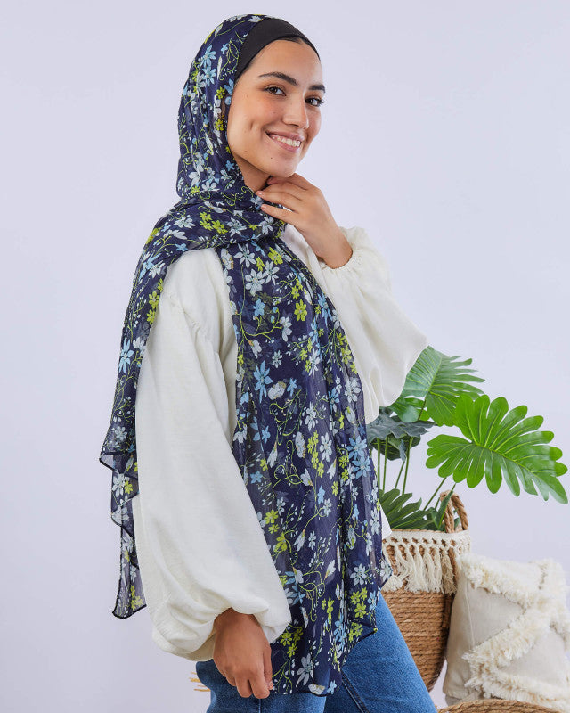 Tie Shop | Printed Crinkled Chiffon	طرحة شيفون - ايشارب شيفون