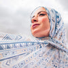 Tribal Canvas - Baby Blue & White