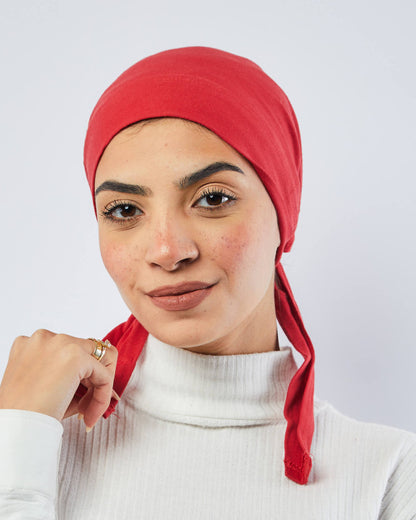 Tie Shop | Cotton Bonnet With Ribbon	بونية قطن  - بونية تحت الطرحة - بونية تحت الحجاب - بونية تحت الايشارب