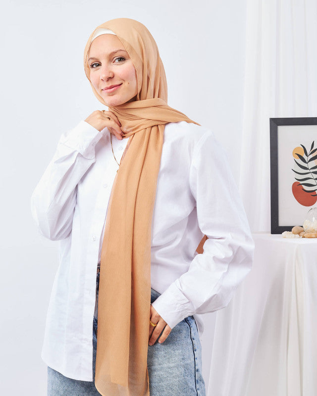 Tie Shop | Plain Crinkled Chiffon طرحة شيفون سادة  