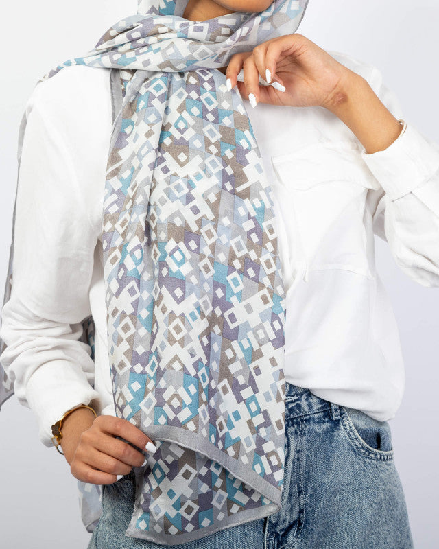 Tie Shop | Snow Crystals طرحة حرير- ايشارب حرير