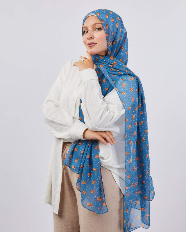 Tie Shop | Printed Crepe Chiffon	طرحة شيفون - ايشارب شيفون